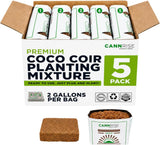 Coco Coir Grow Bags 5 Pack, 2 Gallon Pre-Filled & Ready to Plant — No Soaking or Bucket Needed, Peat-Free Coconut Coir Planting Bags for Herbs, Vegetables & Flowers, Indoor & Outdoor