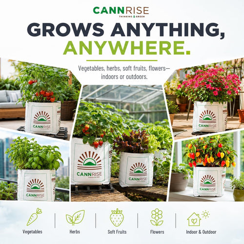 Coco Coir Grow Bags 5 Pack, 2 Gallon Pre-Filled & Ready to Plant — No Soaking or Bucket Needed, Peat-Free Coconut Coir Planting Bags for Herbs, Vegetables & Flowers, Indoor & Outdoor