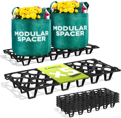 Plant Riser  – Modular Pot Spacer for Grow Bags, Planters & Containers – UV-Resistant Drainage Tray for Airflow, Root Health & Cleaner Surfaces - 19.7x7.5x2.4 inches