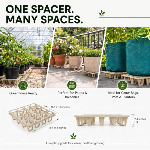 Plant Riser – Pot Spacer for Grow Bags, Planters & Containers – UV-Resistant Drainage Tray for Airflow, Root Health & Cleaner Surfaces