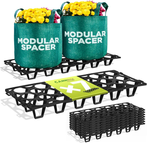 Plant Riser  – Modular Pot Spacer for Grow Bags, Planters & Containers – UV-Resistant Drainage Tray for Airflow, Root Health & Cleaner Surfaces - 19.7x7.5x2.4 inches